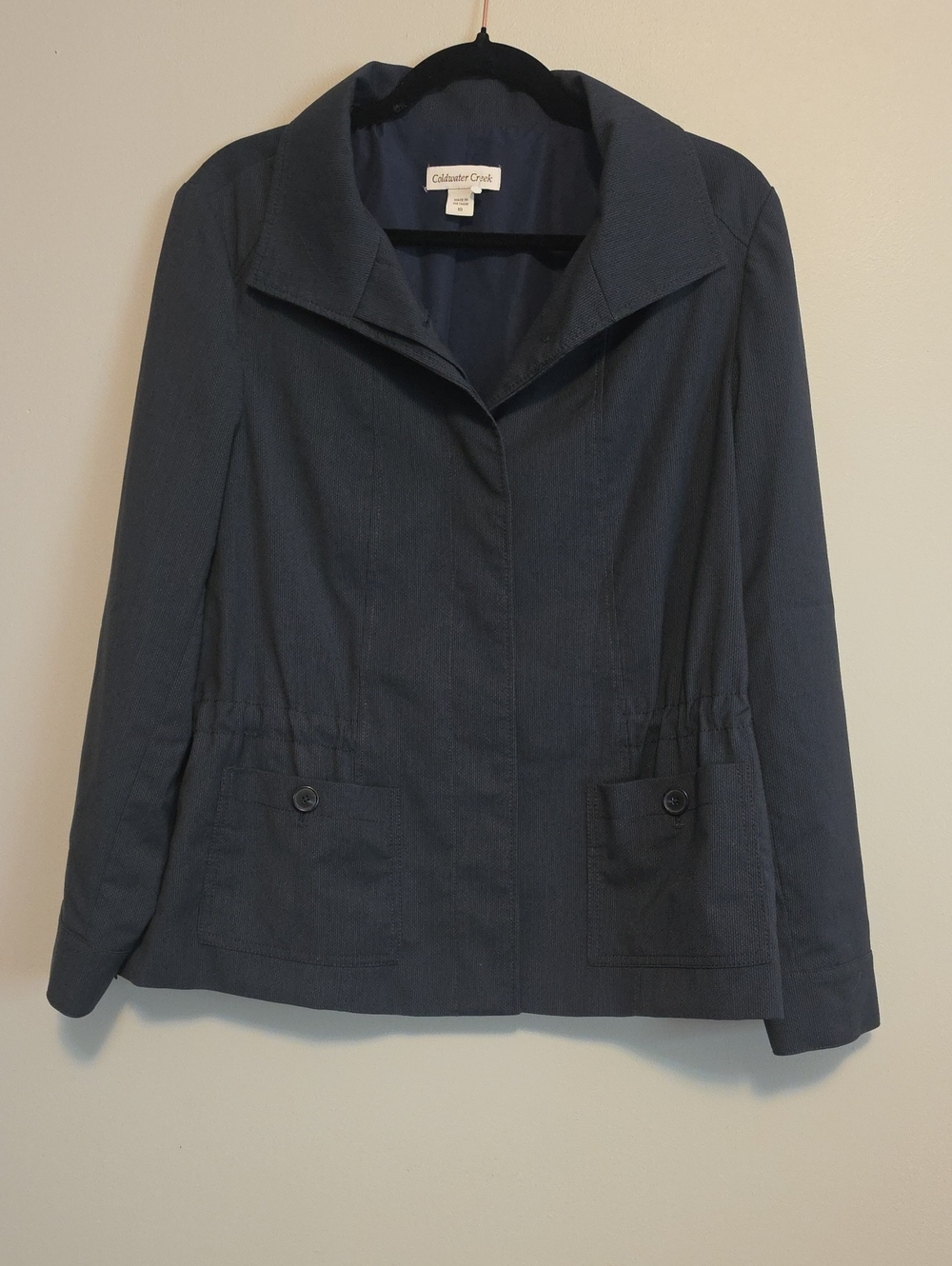 Coldwater Creek Women's Dark Navy Button-Pocket Blazer